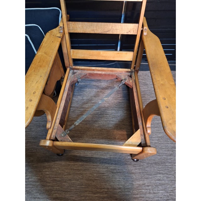 This Vintage Paddle-Arm Morris Style Recliner Chair For Sale In Mobile - Image 6 of 11