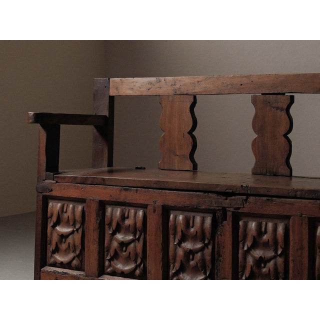 Carved Wood Storage Bench, 18th Century For Sale - Image 6 of 18