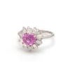 Pink sapphire heart baguette cut diamond ring gold Natural pink sapphire heart diamond ring gold Pink sapphire heart...