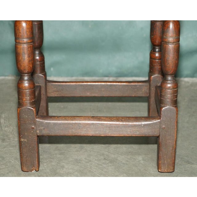 Wood Mid-17th Century English Oak Joint Stool For Sale - Image 7 of 18