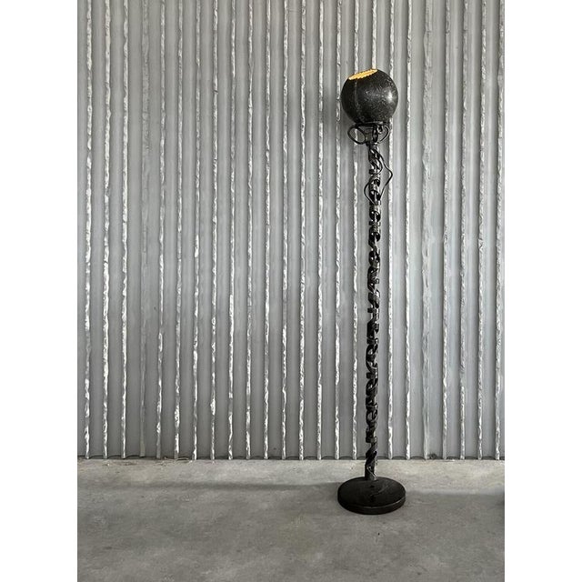 French Arts & Crafts Handmade Sculptural Floor Lamp, 1960s For Sale - Image 11 of 11