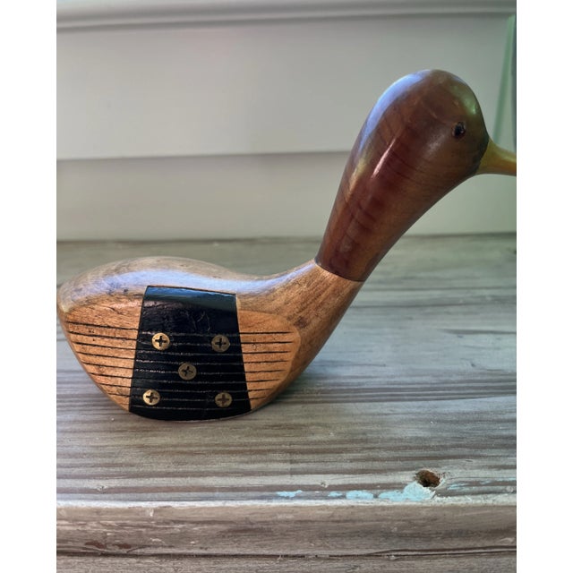 1950s MacGregor Tourney 1 Wood Club Duck Decoy Paper Weight For Sale - Image 4 of 8