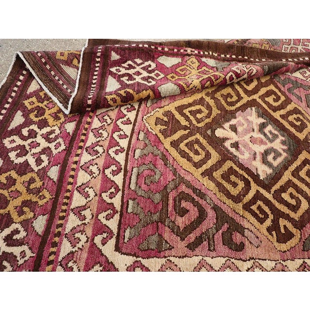 Burgundy Galerie Shabab Collection Early 20th Century Persian Kurdish Accent Rug For Sale - Image 8 of 8