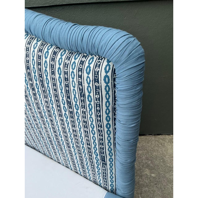 Vintage Upholstered Queen Bed Frame For Sale In West Palm - Image 6 of 13