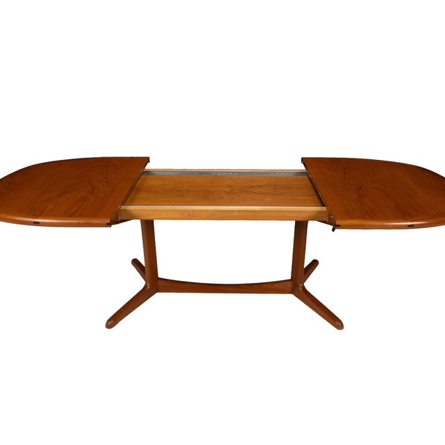 Sun Cabinet Co. Danish Modern Solid Teak Expanding Dining Table Hidden Leaves For Sale - Image 9 of 17