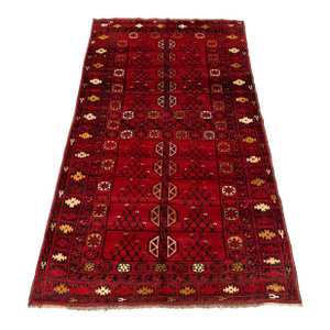 Antique Ersari Turkmen Hand-Knotted Wool Rug - 7'9" X 4'6"