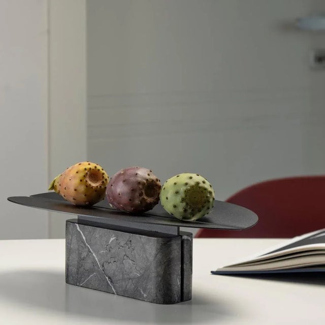 Contemporary Marble and Steel Centerpiece by Alessandra Grasso For Sale - Image 3 of 5