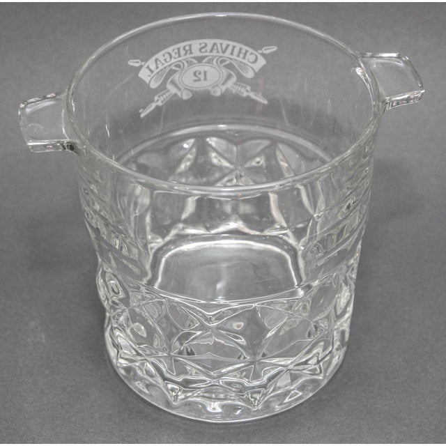 Glass Vintage Heavy Cut Glass Ice Bucket Chivas Regal France 1980s For Sale - Image 7 of 12