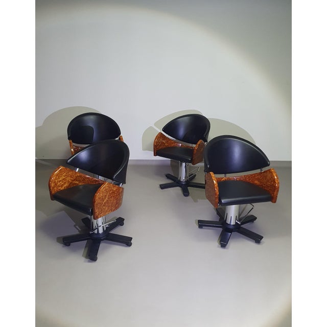 Italian Barber Chairs, 1980s, Set of 4 For Sale - Image 5 of 14