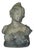 Bust of Young Woman in Ceramic with Blue-Green Patina by Léopold Bernard Bernstamm for Emile Muller, 1890s For Sale