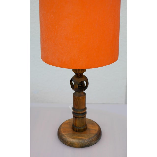 Wood Large Pine Table Lamp by Uno & Östen Kristiansson for Luxus, Sweden For Sale - Image 7 of 14