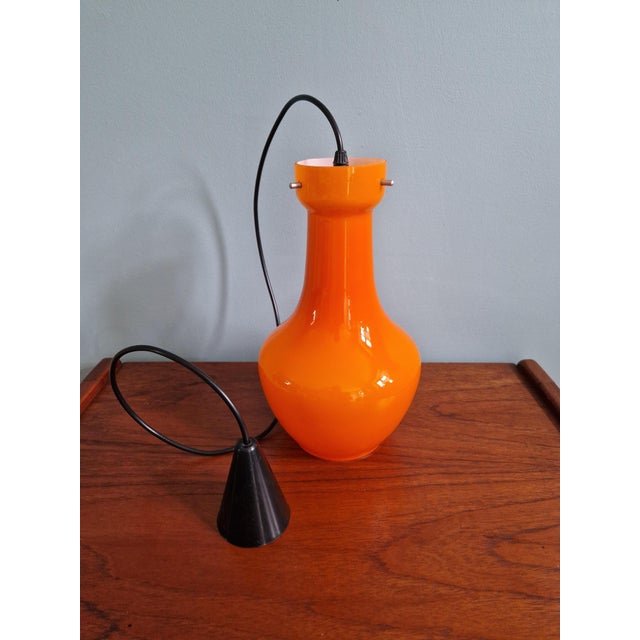 Space Age Orange Opaline Glass Pendant from Targetti Sankey, Italy, 1960s-1970s For Sale - Image 10 of 12