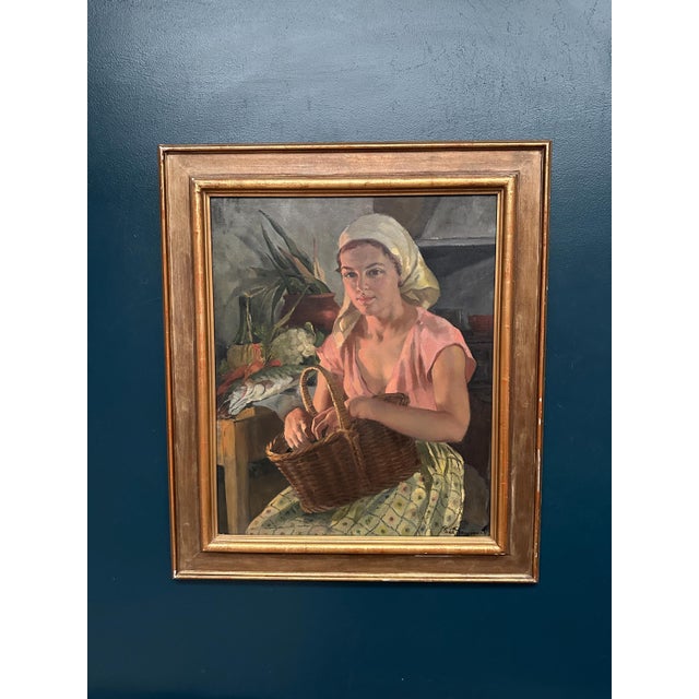 Philippe De Rougemont, Seated Woman, 1920s, Oil on Panel, Framed For Sale - Image 13 of 17