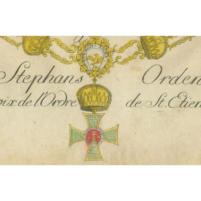 Grand Cross of the St. Stephen's Order: Magnificent 18th-Century Engraving This magnificent hand-colored engraving...