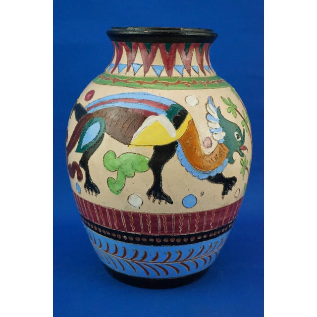 1940s Vintage Ceramic Vase with Dragons from Dante Milanis Factory, 1940s For Sale - Image 5 of 18