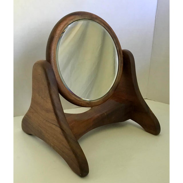 Vintage Mid Century Modern Swivel Wood Vanity Mirror Chairish
