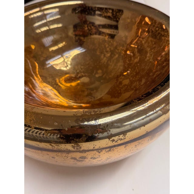 Amber Mercury Glass Decorative Bowl For Sale - Image 12 of 12