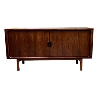 Mid Century Danish Modern Rosewood Tambour Door Credenza by Dyrlund, Denmark c.1960 For Sale