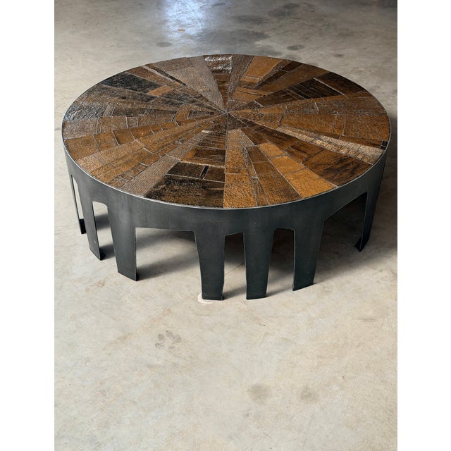Brutalist Belgian Coffee Table by Jules Dewaele for Pia Manu, Belgium, 1960s For Sale - Image 10 of 12