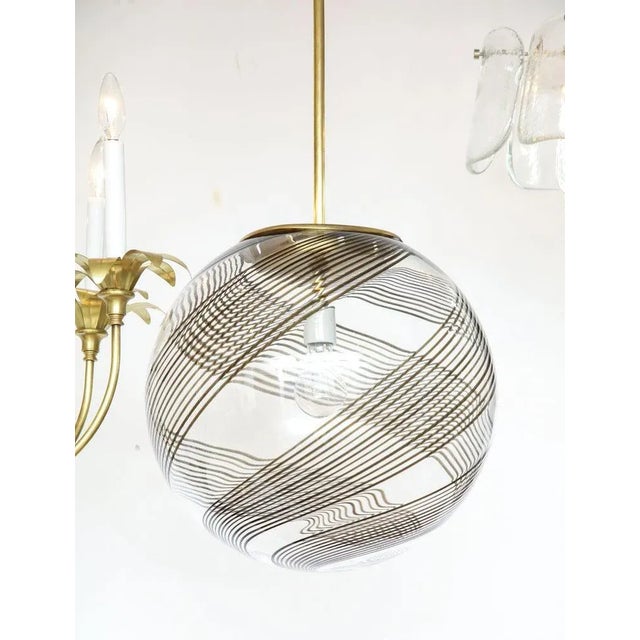 1960s Venini Glass & Brass Pendant For Sale - Image 9 of 12