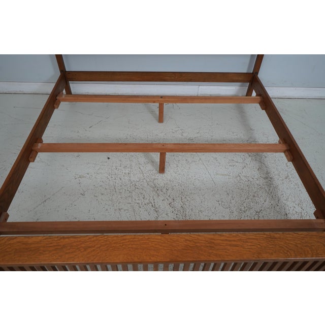 Wood Stickley King Size Mission Oak Bed For Sale - Image 7 of 12