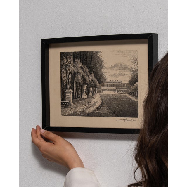 Charcoal Mid 20th Century France Charcoal Paper Drawing For Sale - Image 8 of 15
