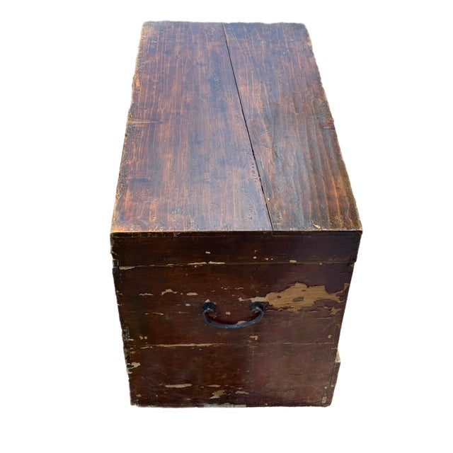 19th Century 19th C. Chinese Hand Painted Trunk or Chest For Sale - Image 5 of 12