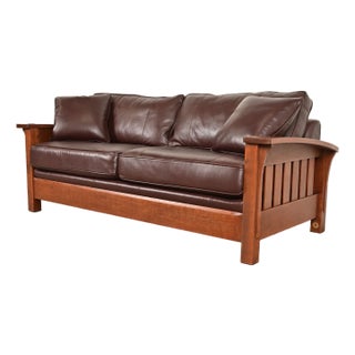 L. & J. G. Stickley Mission Oak Arts & Crafts Sofa For Sale