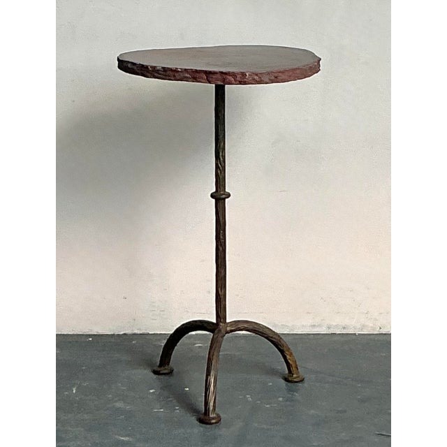 Vintage Boho Hammered Metal Drinks Table For Sale In West Palm - Image 6 of 6