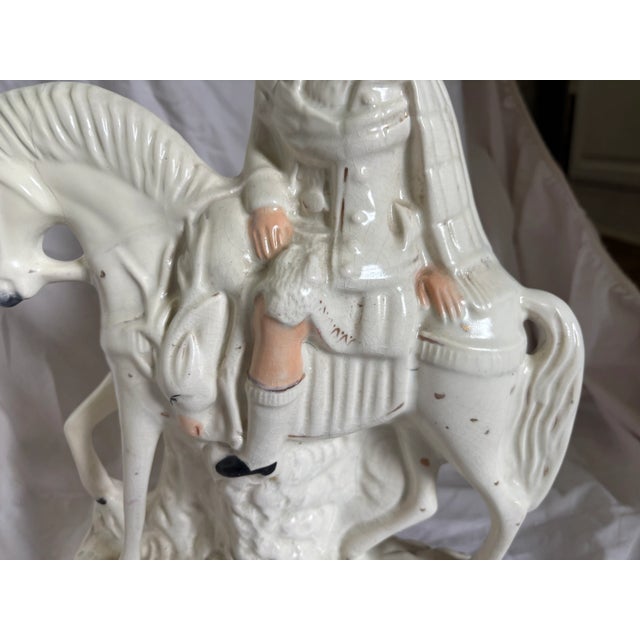 Pair of Mid 19th Century Staffordshire Scottish Hunters on Horseback For Sale - Image 9 of 14