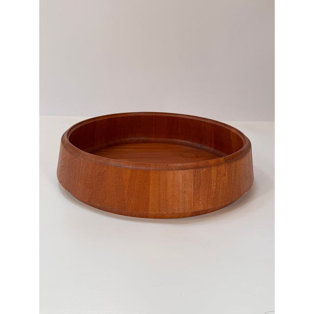 1960s Monumental 20” Scanform Handmade Teak Bowl For Sale In Detroit - Image 6 of 18