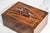 19th Century Amazing Antique Painted Faux Wood Metal Lock Strong Box With Key Home Office Decor For Sale - Image 5 of 16
