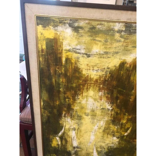Wood Very Large Signed Vintage Seriagraph by Dietrich Grunewald For Sale - Image 7 of 12