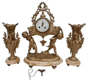 French Napoleon III Bronze Clock