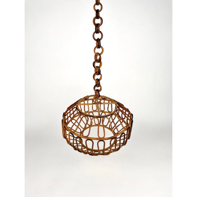 1960s Bamboo & Rattan Pendant, Italy, 1960s For Sale - Image 5 of 13