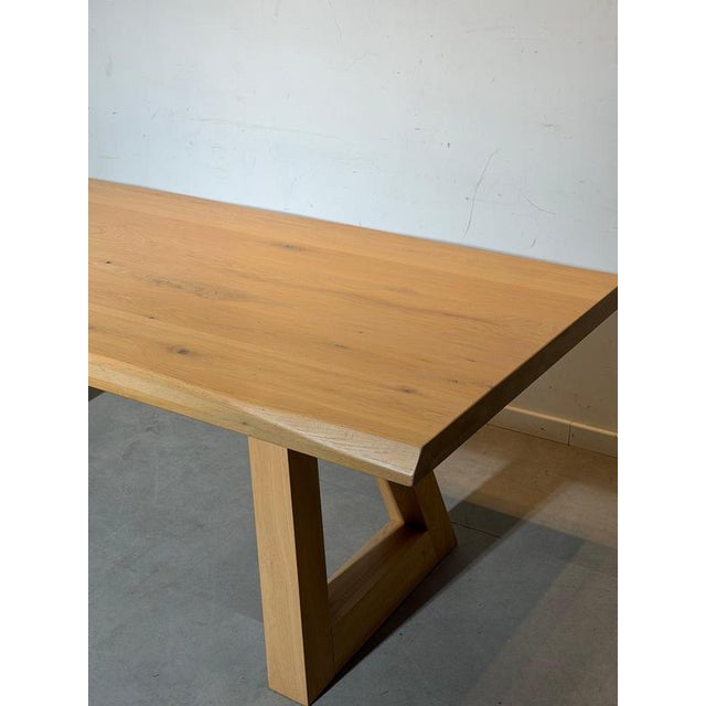 Wood Structural Dining Table in Oak For Sale - Image 7 of 11