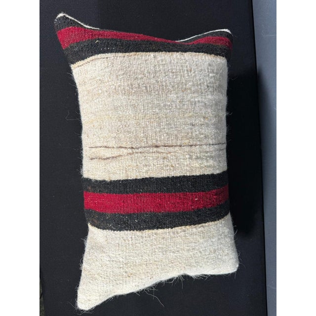 Turkish Hemp Pillow Cushion Natural Beige Red Pillow Cushion Cover 16" x 24" #30152 Enhance your home decor with our Kilim...