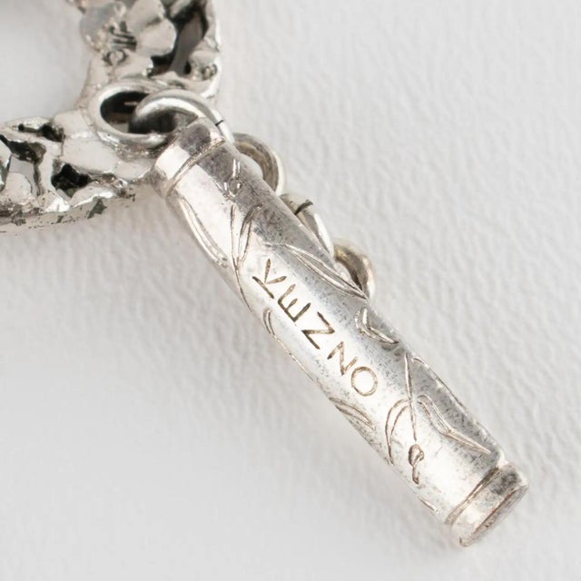 Silver Kenzo Paris Silver Plate Floral Choker Necklace For Sale - Image 8 of 10