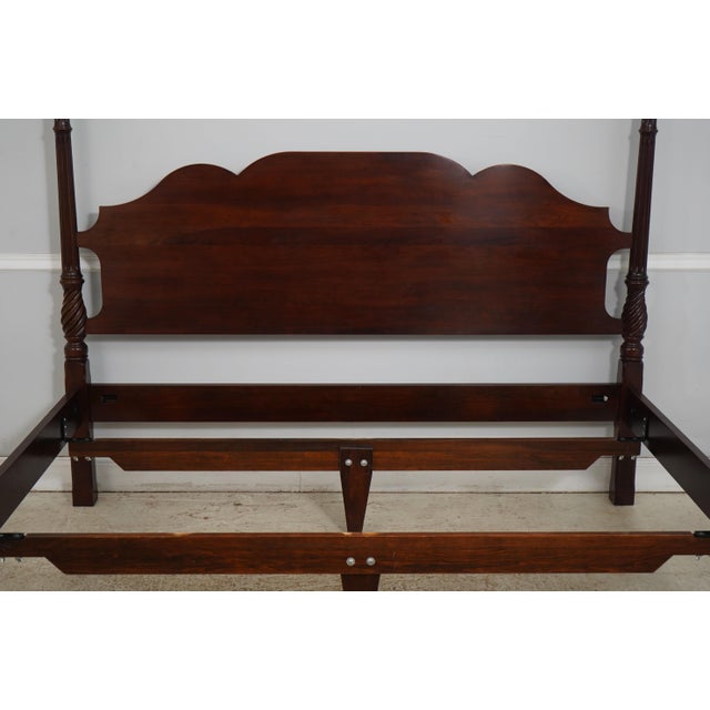 Chippendale Statton King Size Ball & Claw Cherry Poster Bed For Sale - Image 3 of 15