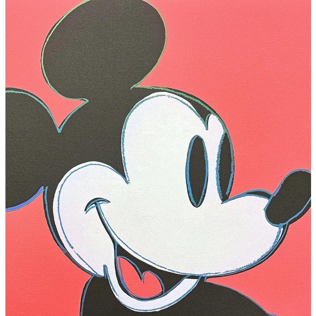 Andy Warhol (after) "Mickey Mouse red" print, size 60 x 60 cm, plate signed bottom right, numbered with pencil on heavy...