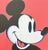 Andy Warhol (after) "Mickey Mouse red" print, size 60 x 60 cm, plate signed bottom right, numbered with pencil on heavy...