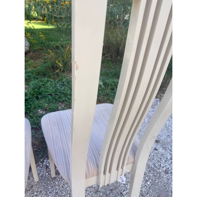 Vintage Italian Postmodern High-Back Slat Chairs by Tonon & C. - Set of 4 For Sale In Providence - Image 6 of 12