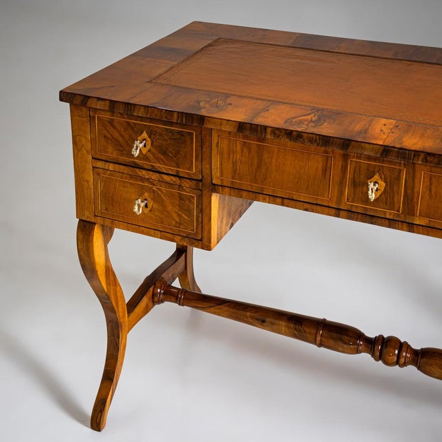 Biedermeier Writing Desk in Walnut, 1830s For Sale - Image 11 of 12