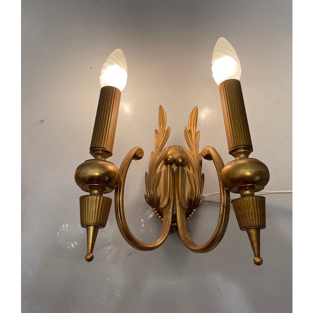 Metal Italian Brass Sconces by Gaetano Sciolari, 1970s, Set of 2 For Sale - Image 7 of 8