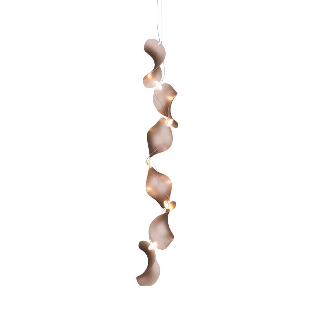 Dune 6 Vertical Line Pendant Light with Shades in Copper Metallic Tone by Daniel Becker for Moss Objects For Sale
