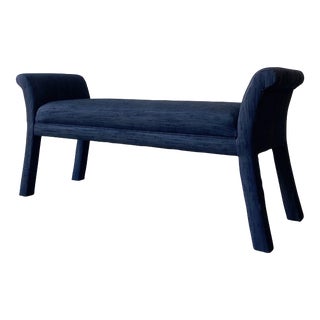 Postmodern Black Fabric Bench For Sale