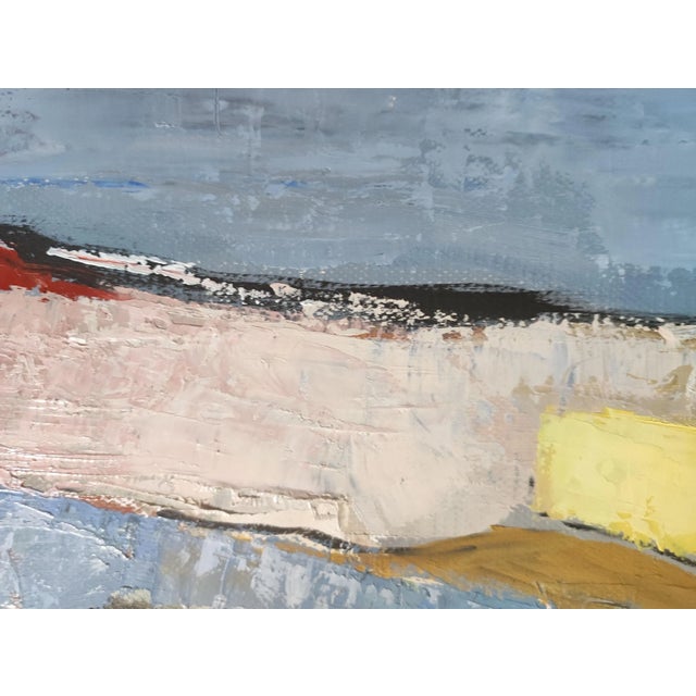 Blue "Vibrato Landcape" Original Contemporary Oil Painting on Canvas by Sophie Dumont, Framed For Sale - Image 8 of 10