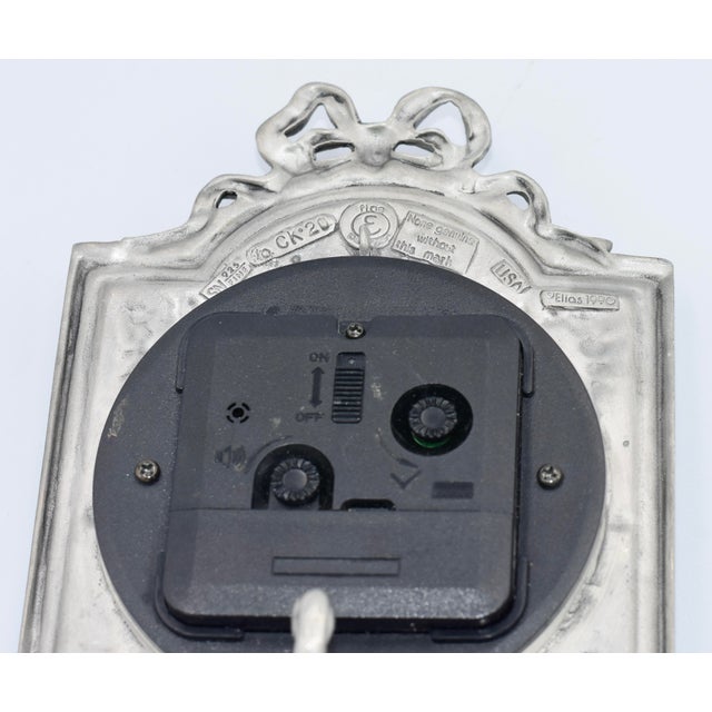 Art Nouveau Elias-1990 Pewter 925 Fine Sterling Silver Art Nouveau Ornate Alarm Clock For Sale - Image 3 of 9