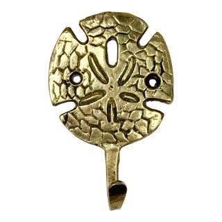 Vintage Brass Sand Dollar Wall Hook For Sale