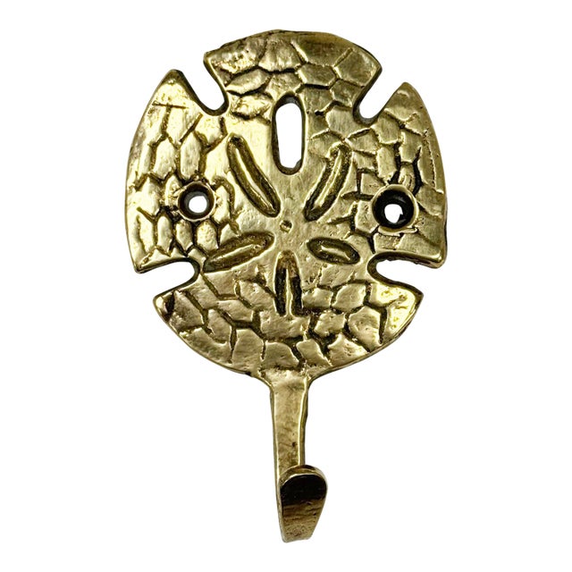 Vintage Brass Sand Dollar Wall Hook For Sale